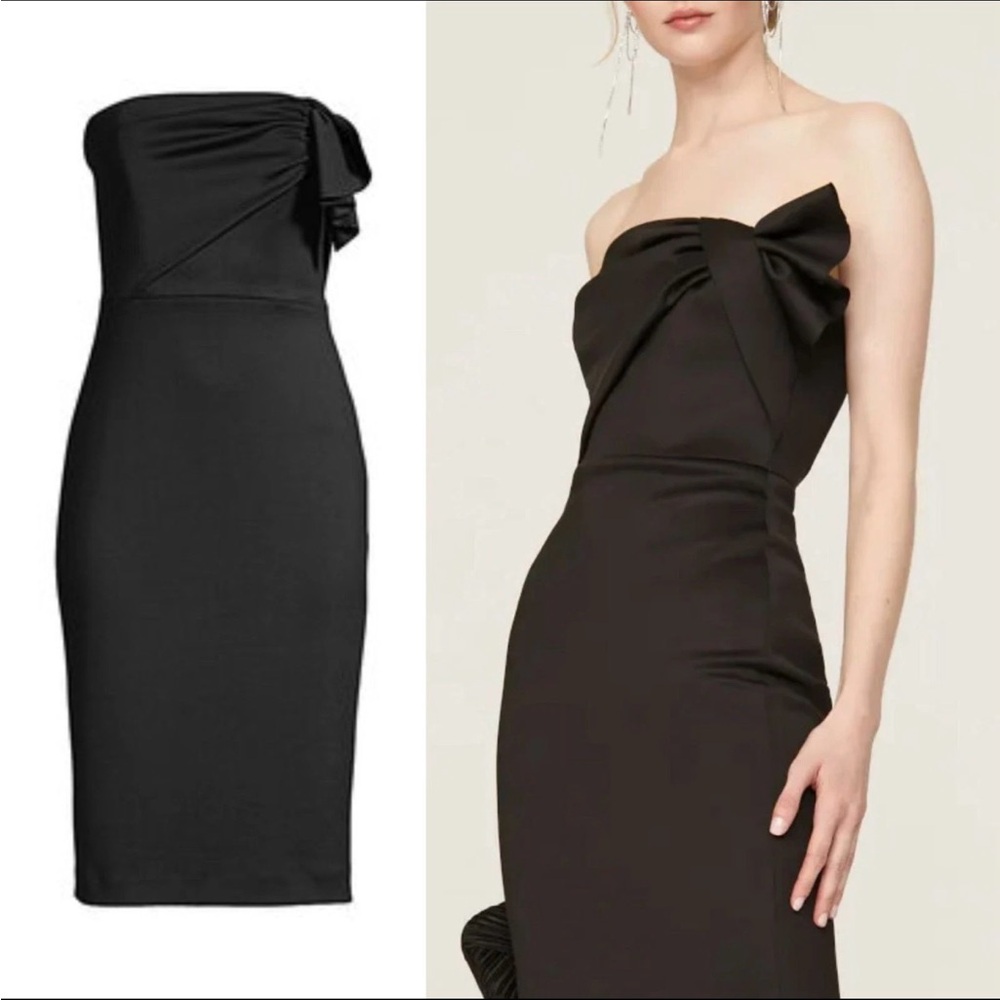 Black Halo Eve Divina Black Strapless Sheath Dress NWOT